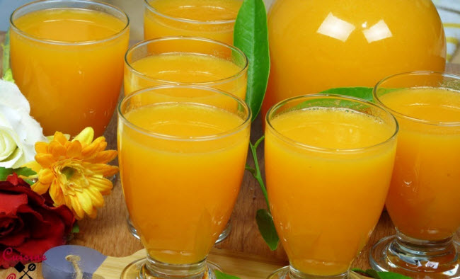 عصير بالبرتقال و الجزر بكمية وفيرة