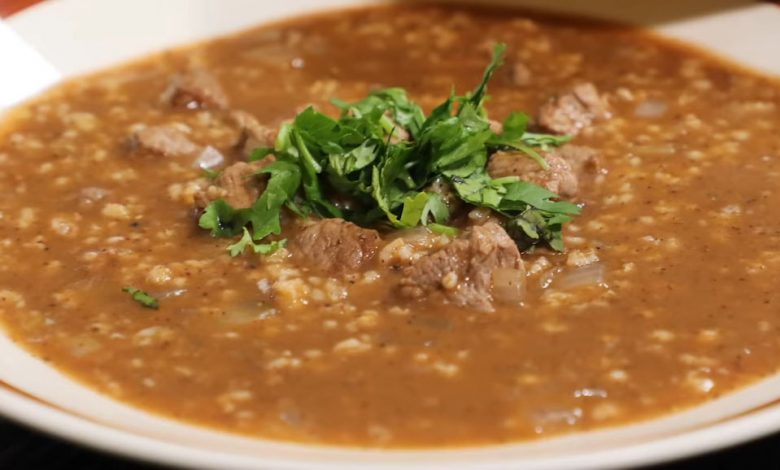 طريقة عمل شوربة الشوفان باللحم