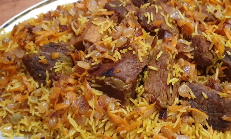 طريقة عمل الرز البخاري باللحم على اصوله