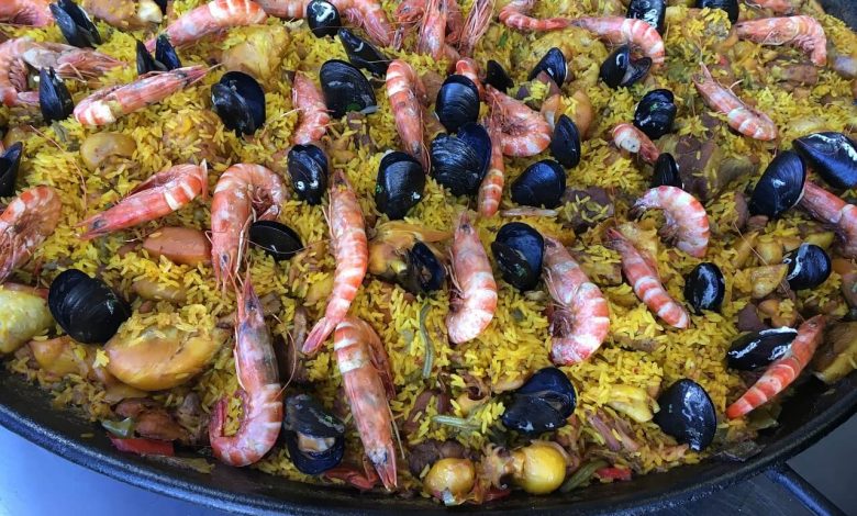 طريقة عمل الروبيان مع الأرز الأخضر الحار