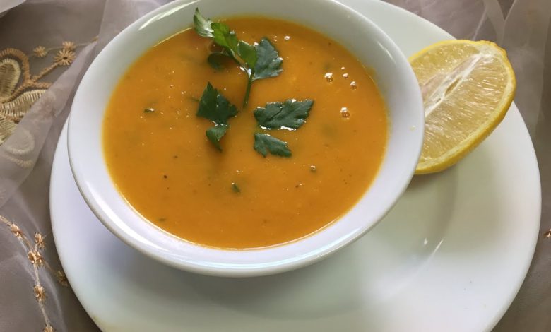 شوربة الجزر النباتية الصحية