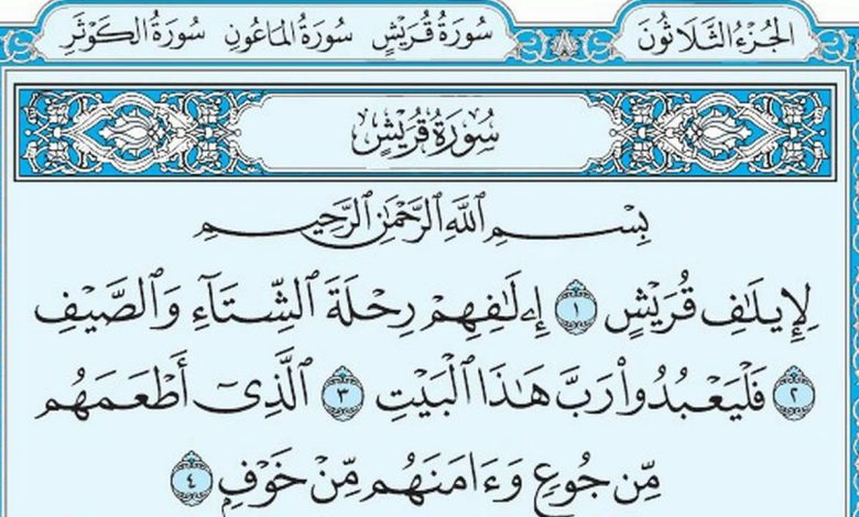 موضوع سورة قريش