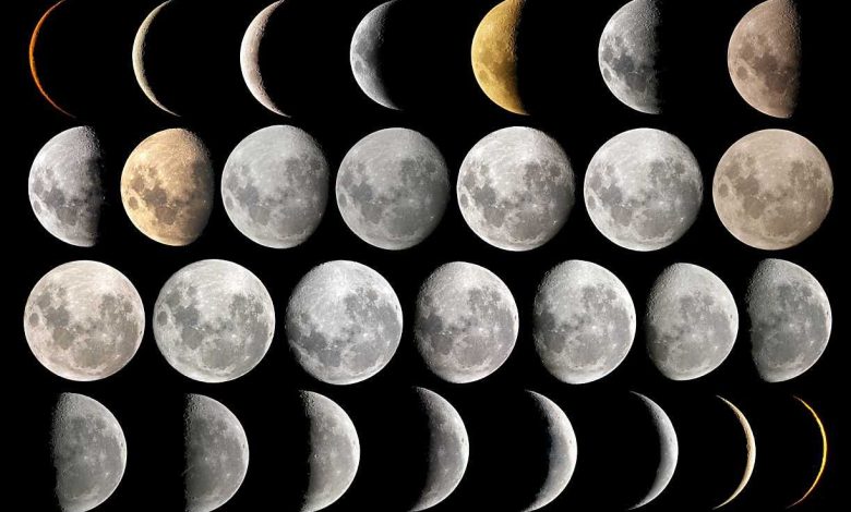 أوجه القمر هي المنازل التي يتخذها القمر أثناء دورانه حول الشمس